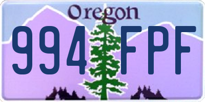 OR license plate 994FPF