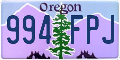 OR license plate 994FPJ