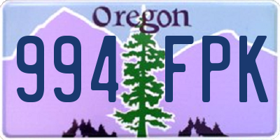 OR license plate 994FPK