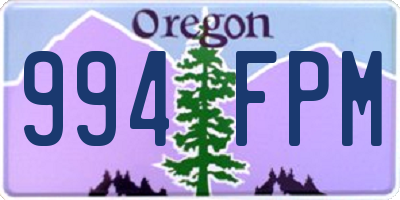 OR license plate 994FPM