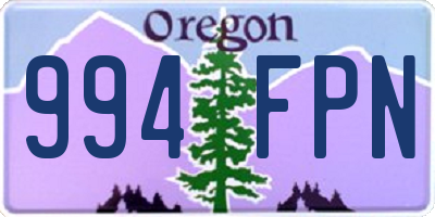 OR license plate 994FPN