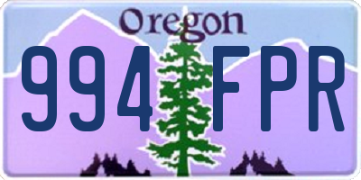 OR license plate 994FPR