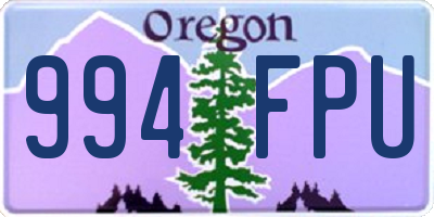 OR license plate 994FPU