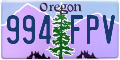 OR license plate 994FPV