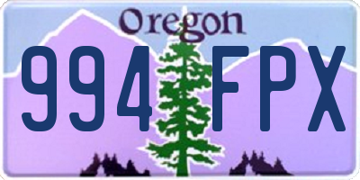 OR license plate 994FPX