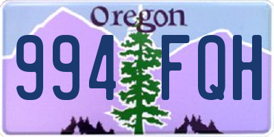 OR license plate 994FQH