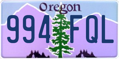 OR license plate 994FQL