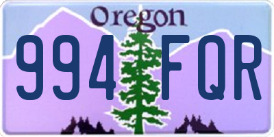 OR license plate 994FQR