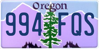 OR license plate 994FQS