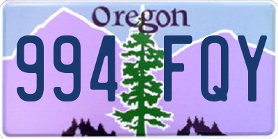 OR license plate 994FQY