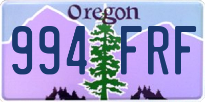 OR license plate 994FRF