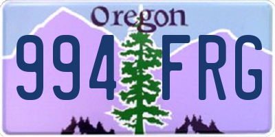 OR license plate 994FRG