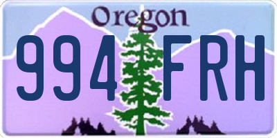 OR license plate 994FRH