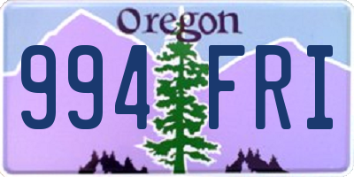 OR license plate 994FRI