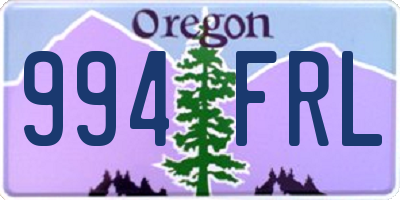OR license plate 994FRL
