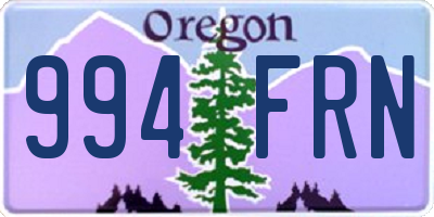 OR license plate 994FRN