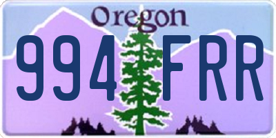 OR license plate 994FRR