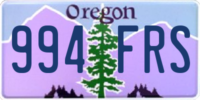 OR license plate 994FRS