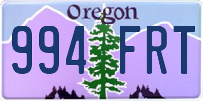 OR license plate 994FRT
