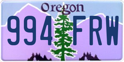 OR license plate 994FRW