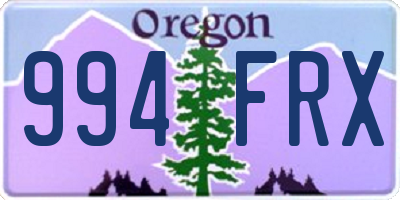 OR license plate 994FRX