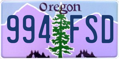 OR license plate 994FSD