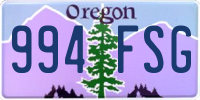 OR license plate 994FSG