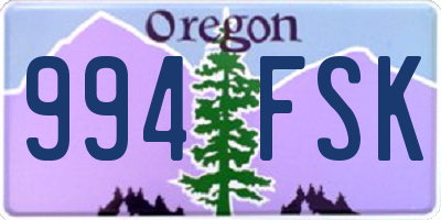 OR license plate 994FSK