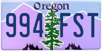 OR license plate 994FST