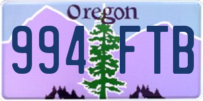 OR license plate 994FTB