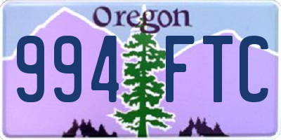 OR license plate 994FTC