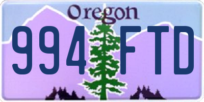 OR license plate 994FTD