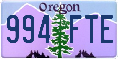 OR license plate 994FTE