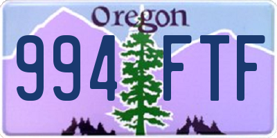 OR license plate 994FTF