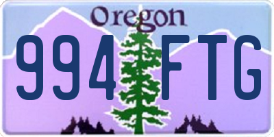 OR license plate 994FTG