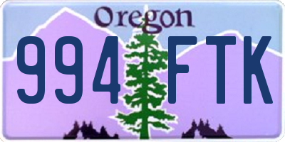 OR license plate 994FTK