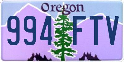 OR license plate 994FTV