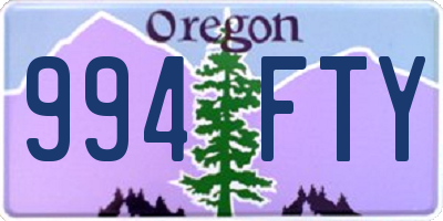 OR license plate 994FTY