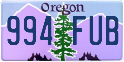 OR license plate 994FUB