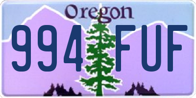 OR license plate 994FUF