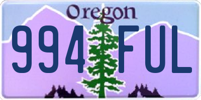 OR license plate 994FUL