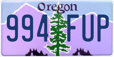 OR license plate 994FUP