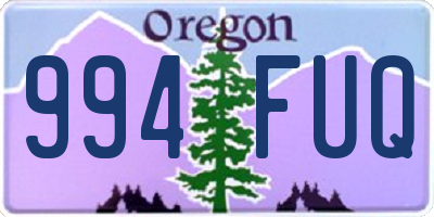 OR license plate 994FUQ