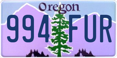 OR license plate 994FUR