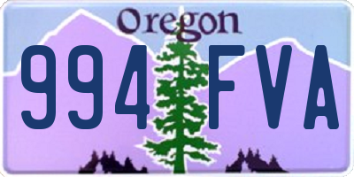 OR license plate 994FVA