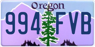 OR license plate 994FVB