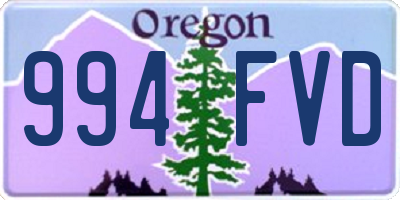 OR license plate 994FVD