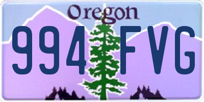 OR license plate 994FVG