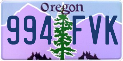OR license plate 994FVK