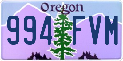 OR license plate 994FVM